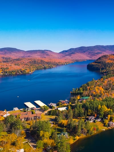 aerial-view-of-lake-placid-mountains-with-autumn-foliage 